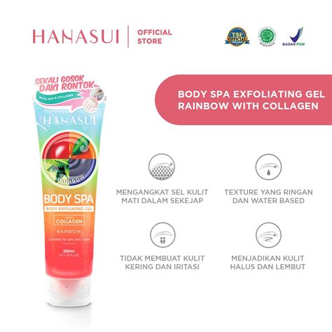 hanasui body spa exfoliating gel rainbow ml klik indomaret