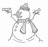 Snowman Frosty Coloring sketch template