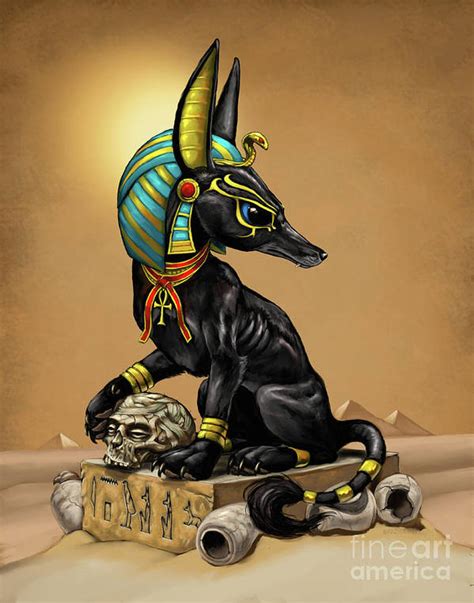 anubis egyptian god art print by stanley morrison