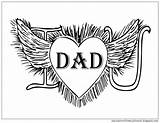 Coloring Pages Dad Heart Father Wings Fathers Choose Board Color sketch template
