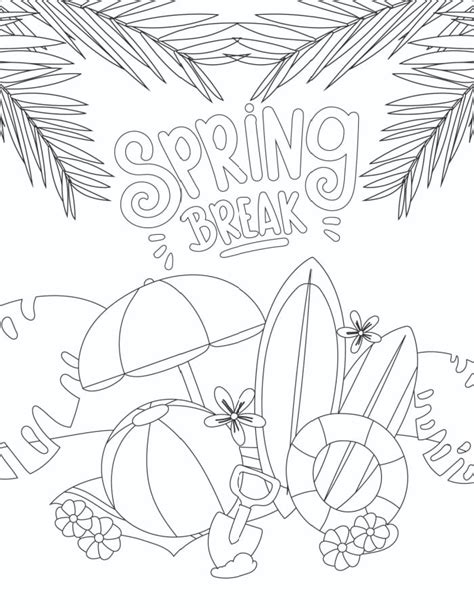 spring break coloring pages  pdfs freebie finding mom