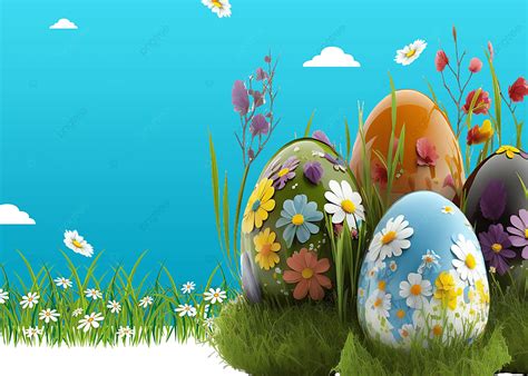 blue sky colorful eggs background eggs sky easter egg illustration