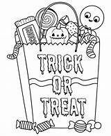 Halloween Coloring Candy Pages Printables Printable Games Trick Treat Printablee sketch template