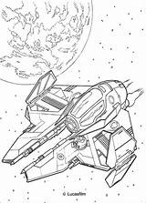 Coloring Pages Wars Star Kenobi Obi Wan Spaceship Color Print Hellokids Sheet Ship sketch template