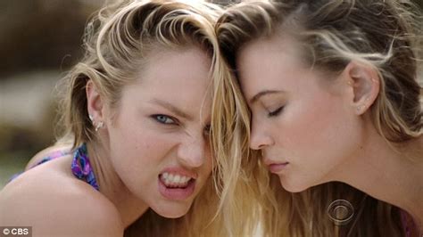 victoria s secret swimsuit special models behati prinsloo and candice swanepoel pose daily
