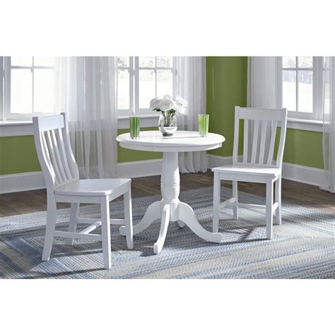 international concepts hampton  piece white solid wood dining set