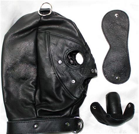 Leather Hoods Bdsm Bondage Mask Adult Head Restraints Bdsm Bondage
