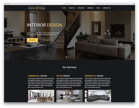 responsive interior design website templates