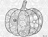 Pumpkin Coloring Pages Color Thanksgiving Fall Zentangle Designs Darling Dozen Over sketch template