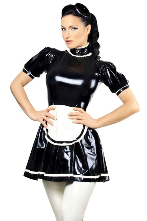 mirabell maid fetish kinky latex uniform with gorgeous kitty neck bell
