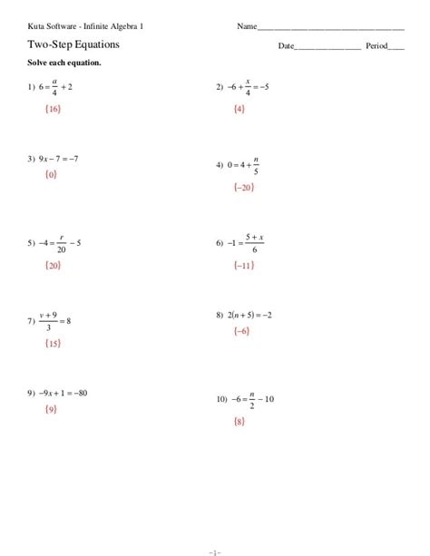 solving  step equations worksheet answer key escolagersonalvesgui