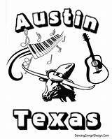 Texas Coloring Pages Austin Clip sketch template