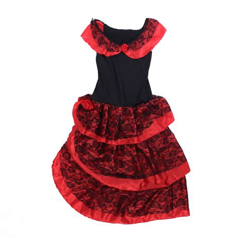 ladies spanish flamenco fancy dress dance skirt senorita rumba salsa