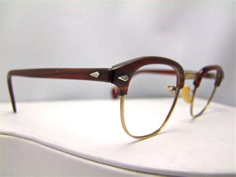 womens horn rimmed 1950s eyeglasses 12 k gold filled american