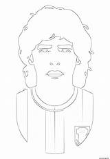 Maradona Diego Coloriage Joueur sketch template