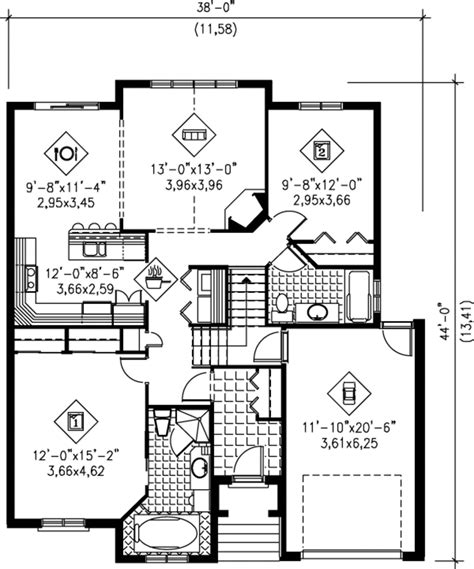 Traditional Style House Plan 2 Beds 2 Baths 1200 Sq Ft Plan 25 105