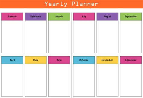yearly planner printable