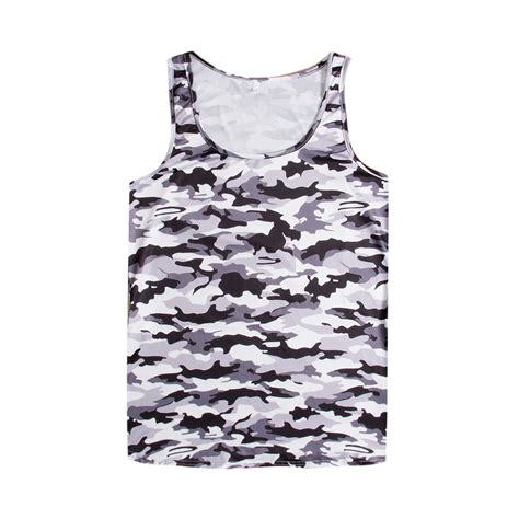Men Muscle Bodybuilding Sleeveless Shirt Camouflage Tank Top Singlet