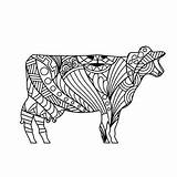 Cow Animal Buddy Mandalas Coloringbuddy sketch template