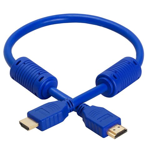 awg high speed hdmi cable  ferrite cores feet blue