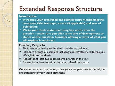 developing  thesis based response powerpoint