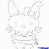 Kitty Hello Coloring Easter Pages Print Happy sketch template