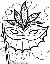 Gras Mardi Coloring Mask Template Pages sketch template