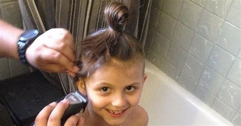 mom honors daughter s decision to shave her hair popsugar moms