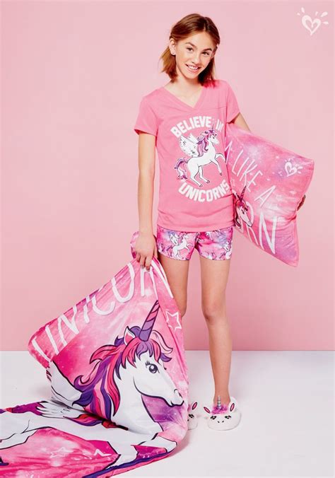 unicorn pajama set girls sleepwear sleep and undies shop justice