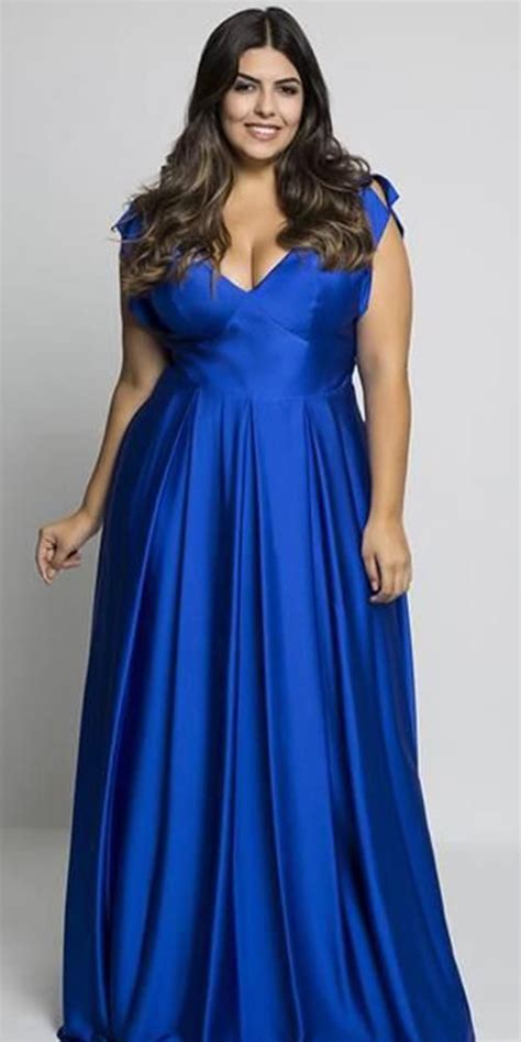 neck royal blue long  size prom dress custom  satin long  size evening dress