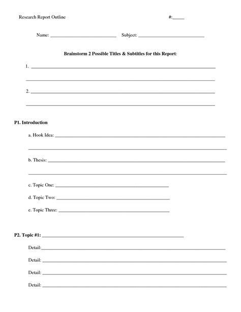 page  research report outline   lesson printables library