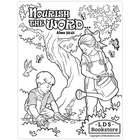 nourish  word book  mormon coloring page printable lds coloring