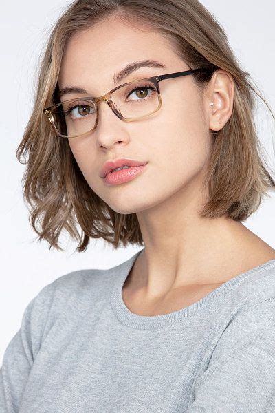 brown striped rectangle eyeglasses available in variety of colors to