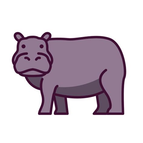 hippo generic outline color icon