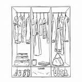 Wardrobe Sketch Drawing Closet Cupboard Clothes Vector Interior Clip Coat Illustrations Drawn Hand Getdrawings Room Similar Paintingvalley sketch template