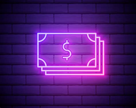 luz neon icone de linha de dinheiro  vetor  vecteezy