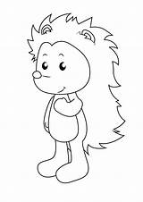 Coloring Printable Hedgehog Hedgehogs Kids Activity Cute Christmas Simple sketch template
