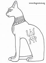 Egyptian Cats Bastet Seated Colorear Egipcio Egitto Egipto Thegreatcat sketch template