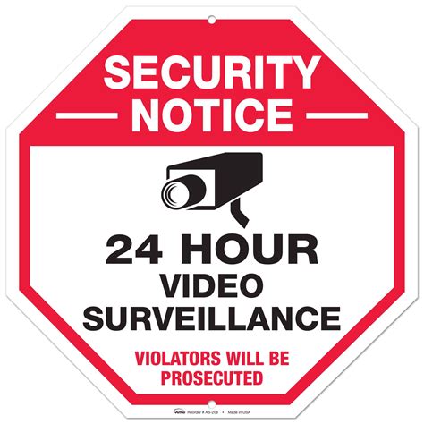 hour video surveillance sign large rust   aluminum