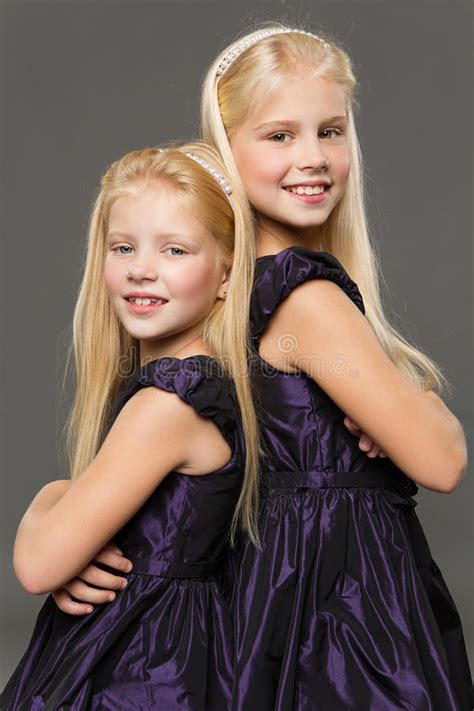 Portrait Of Two Sisters Stock Image Image Of Dresses