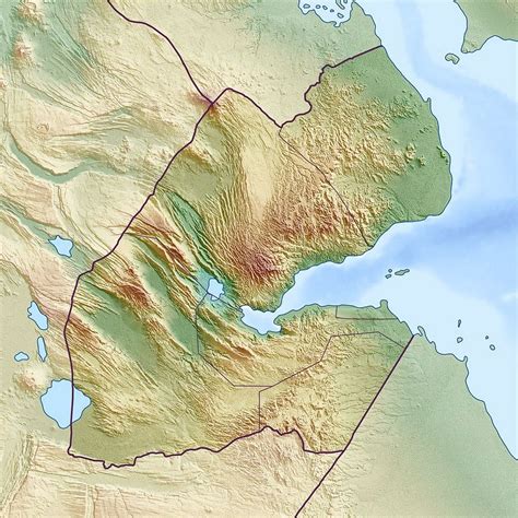 Detailed Relief Map Of Djibouti Djibouti Africa