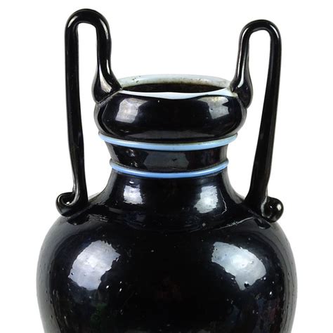 Antique Murano Metallic Black Iridescent Italian Art Glass
