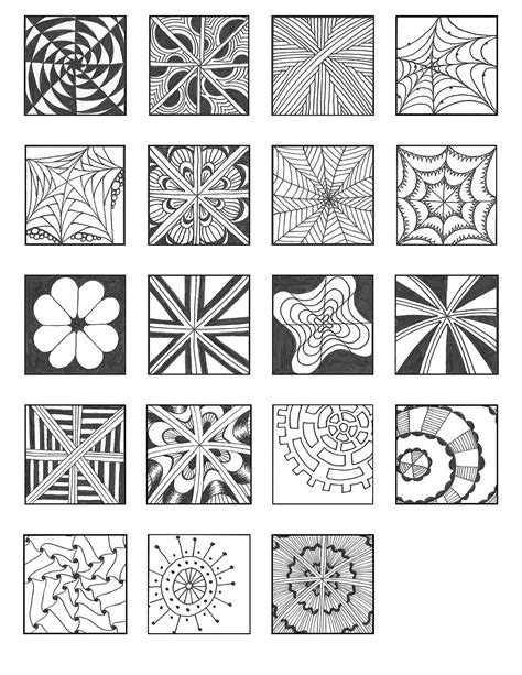 basic zentangle patterns