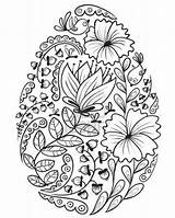 Coloring Pages Easter Egg Mandala Patterns Doodle Floral Eggs Colouring Cute Doodles Zentangle Adults Printable Stock Kids Rounds Pencil Moon sketch template
