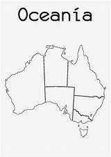 Oceania Continentes Mudo Politico Paises Mudos Colorearimagenes Reproduced sketch template