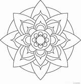 Mandala Lotus Coloring Flower Pages Printable Getcolorings Easy sketch template