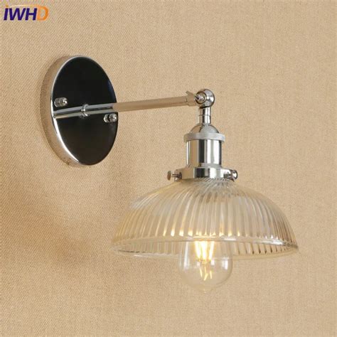 iwhd loft edison led wall lamp adjustable vintage wandlamp glass lampshade bathroom light