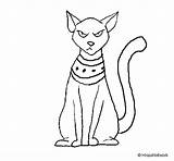 Cat Egyptian Coloring Drawing Colorear Coloringcrew Getdrawings Egypt sketch template