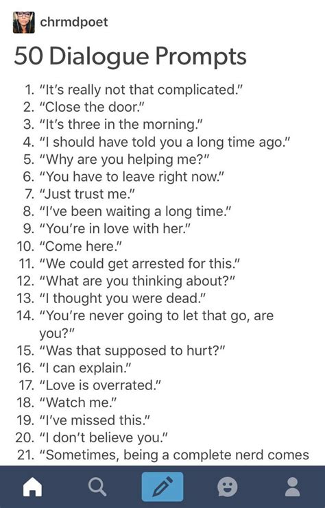 50 Dialogue Prompts From Tumblr 1 3 Writingprompts With Images