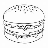 Hamburger Coloring Pages Kids Choose Board Food Different sketch template